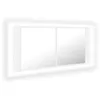 Image de vidaXL Vidaxl Armoire De Salle De Bain À Miroir À Led Blanc 100x12x45 Cm