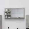 Image de vidaXL Miroir de salle de bain gris béton bois d’ingénierie