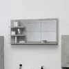 Image de Miroir de salle de bain 90x10,5x45 cm, gris bÃ©ton, bois contreplaquÃ©, montage mural, design