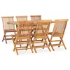 Image de vidaXL Ensemble à manger d'extérieur pliable 7 pcs Bois solide de teck3059968