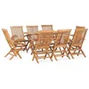 Image de vidaXL Ensemble à manger d'extérieur pliable 9 pcs Bois solide de teck3059971