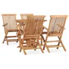 Image de vidaXL Mobilier à dîner d'extérieur pliable 5 pcs Bois solide de teck