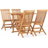 Image de Vidaxl Mobilier Ã DÃ®ner D'extÃ©rieur Pliable 5 Pcs Bois Solide De Teck