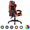 Image de vidaXL Fauteuil de jeux vidÃ©o avec LED RVB Orange et noir Similicuir