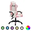 Image de vidaXL Fauteuil de jeux vidéo avec LED RVB Rose et noir Similicuir288004