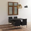 Image de vidaXL Ensemble à dîner de jardin 5 pcs Résine tressée Noir