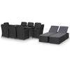 Image de vidaXL Vidaxl Ensemble À Dîner De Jardin 11 Pcs Résine Tressée Noir