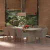 Image de vidaXL Ensemble à manger de jardin 9 pcs Résine tressée Marron