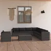 Image de vidaXL Salon de jardin 9 pcs avec coussins Résine tressée Gris3059488