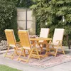 Image de vidaXL Salon de jardin 5 pcs avec coussins Bois de teck massif