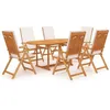 Image de vidaXL Salon de jardin 7 pcs avec coussins Bois de teck massif