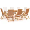 Image de vidaXL Salon de jardin 9 pcs avec coussins Bois de teck massif