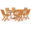 Image de Vidaxl Ensemble De Salle Ã Manger De Jardin 7 Pcs Bois De Teck Massif