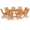Image de vidaXL Ensemble de salle à manger de jardin 9 pcs Bois de teck massif