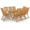 Image de vidaXL Ensemble à manger de jardin 9 pcs Bois de teck massif3059566