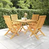Image de Vidaxl Salon De Jardin 5 Pcs Bois De Teck Massif