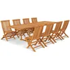 Image de vidaXL Vidaxl Salon De Jardin 9 Pcs Bois De Teck Massif