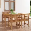 Image de Vidaxl Ensemble De Salle Ã Manger De Jardin 5 Pcs Bois De Teck Massif