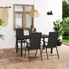 Image de vidaXL Ensemble à manger de jardin 5 pcs noir3060048
