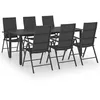 Image de Vidaxl Ensemble De Salle Ã Manger De Jardin 7 Pcs Noir