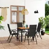 Image de vidaXL Ensemble de salle à manger de jardin 5 pcs Noir et marron