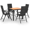 Image de Vidaxl Ensemble De Salle Ã Manger De Jardin 5 Pcs Noir Et Marron