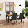 Image de vidaXL Ensemble à manger de jardin 5 pcs noir et marron