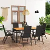 Image de vidaXL Ensemble à manger de jardin 7 pcs noir et marron