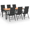 Image de Vidaxl Ensemble De Salle Ã Manger De Jardin 7 Pcs Noir Et Marron