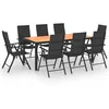 Image de Vidaxl Ensemble De Salle Ã Manger De Jardin 9 Pcs Noir Et Marron