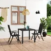 Image de Vidaxl Ensemble De Salle Ã Manger De Jardin 3 Pcs Noir