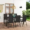 Image de vidaXL Ensemble à manger de jardin 7 pcs noir3060062