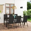 Image de Vidaxl Ensemble De Salle Ã Manger De Jardin 7 Pcs Noir
