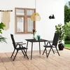 Image de vidaXL Ensemble à manger de jardin 3 pcs noir
