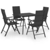 Image de Vidaxl Ensemble De Salle Ã Manger De Jardin 5 Pcs Noir