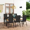 Image de vidaXL Ensemble à manger de jardin 7 pcs noir et marron