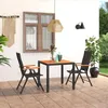 Image de vidaXL Ensemble de salle à manger de jardin 3 pcs Noir et marron