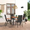 Image de vidaXL Ensemble de salle à manger de jardin 5 pcs Noir et marron