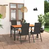 Image de vidaXL Ensemble à manger de jardin 5 pcs noir et marron