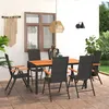 Image de vidaXL Ensemble à manger de jardin 7 pcs noir et marron