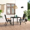 Image de vidaXL Ensemble de salle à manger de jardin 3 pcs Noir et marron