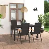 Image de vidaXL Ensemble à manger de jardin 5 pcs noir et marron3060084