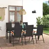 Image de vidaXL Ensemble à manger de jardin 7 pcs noir et marron3060086
