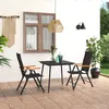 Image de vidaXL Ensemble à manger de jardin 3 pcs noir et marron
