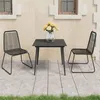 Image de vidaXL Ensemble à manger de jardin 3 pcs PVC résine tressée noir3060112