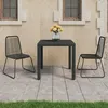 Image de Vidaxl Ensemble Ã Manger De Jardin 3 Pcs Pvc RÃ©sine TressÃ©e Noir