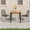 Image de vidaXL Salon de jardin 3 pcs Rotin PVC Noir et marron