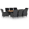 Image de vidaXL Vidaxl Mobilier À Dîner 9 Pcs Avec Coussins Résine Tressée Gris Foncé