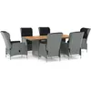 Image de vidaXL Vidaxl Mobilier À Dîner 7 Pcs Avec Coussins Résine Tressée Gris Clair