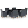 Image de vidaXL Ensemble à manger d'extérieur et coussins 7 pcs résine tressée3060163